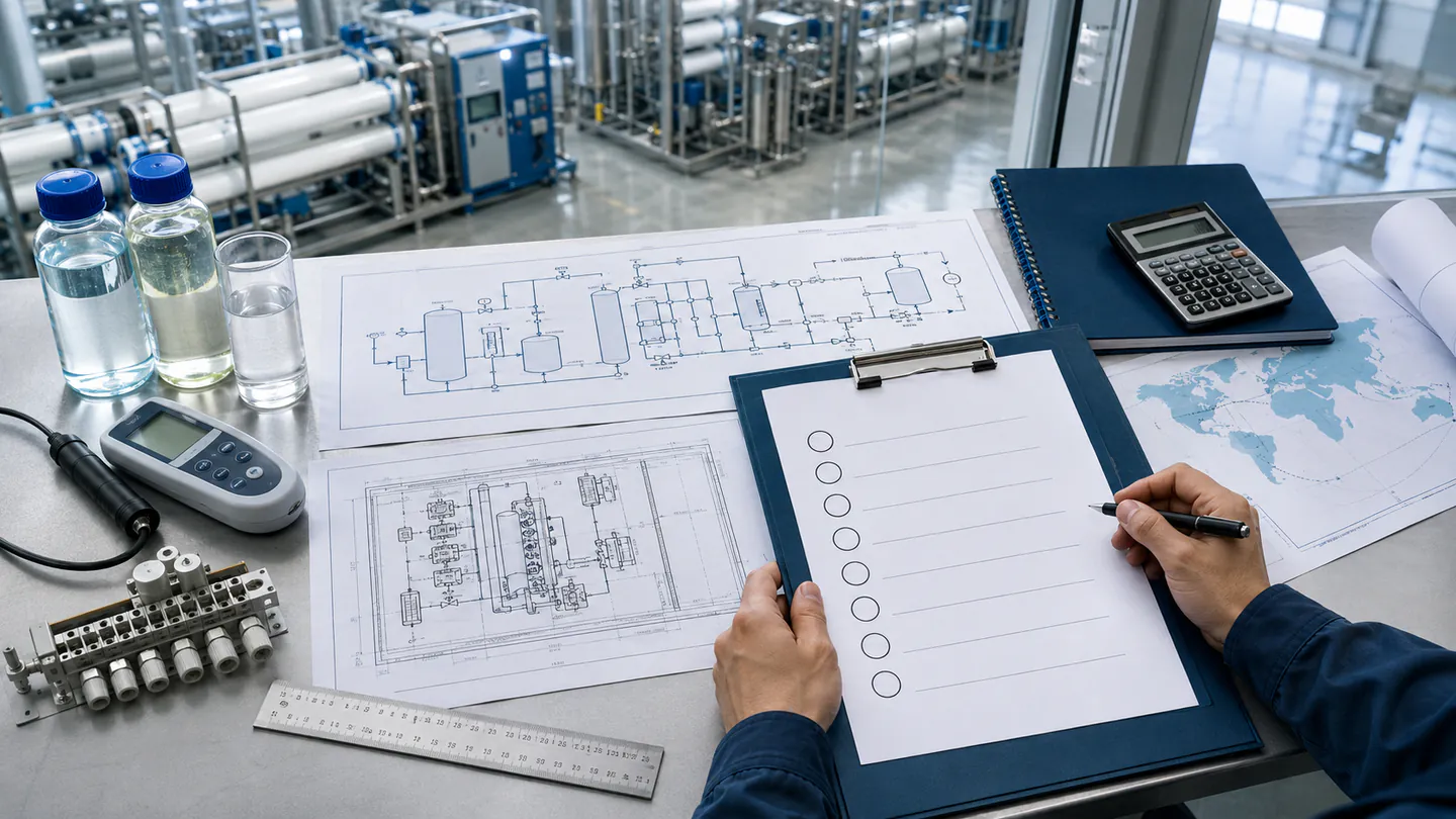 Water treatment system project review and quotation checklist