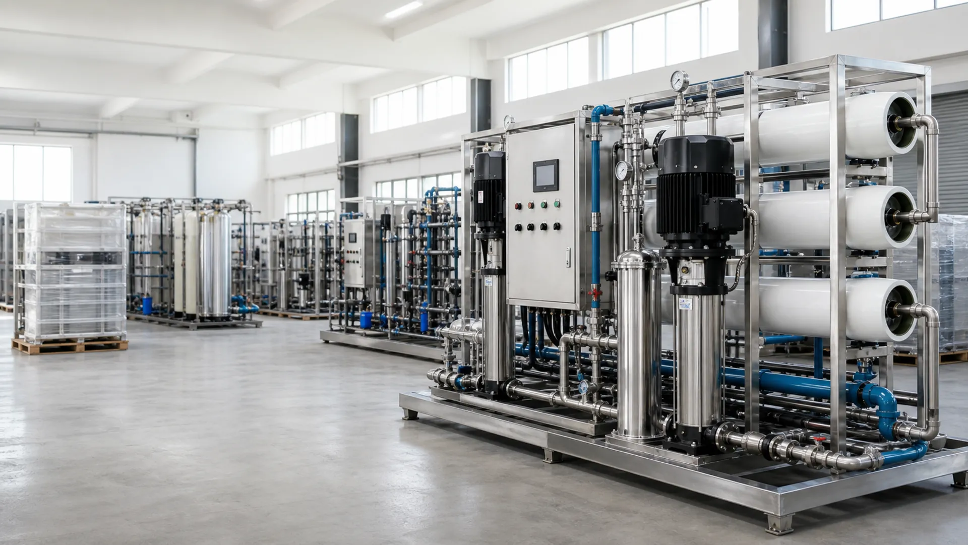 Water treatment equipment detail in the factory