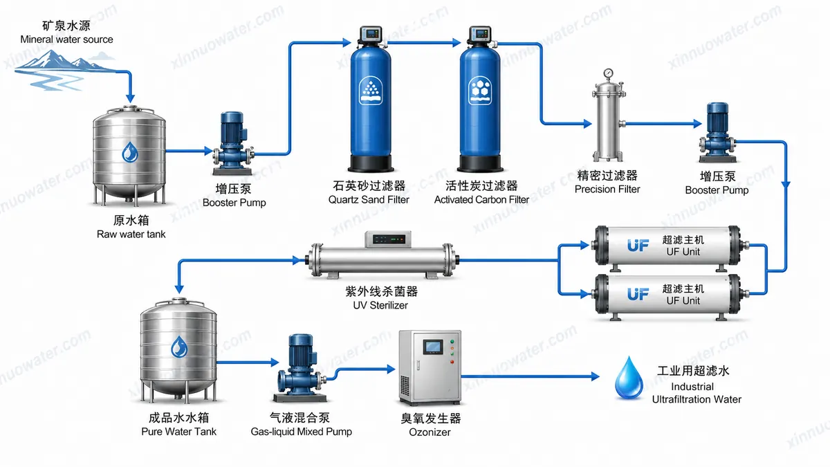 Ultrafiltration Water Treatment Equipment process flowchart